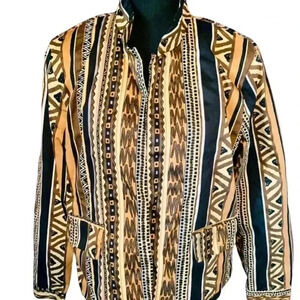 Patrick Christopher  Brown Tribal Print Printed Blazer Size PLX